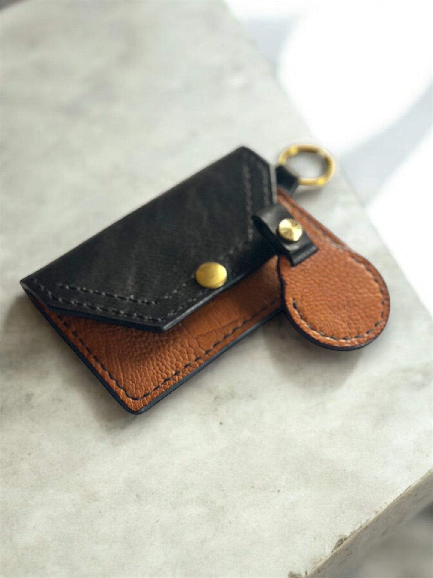 Card Holder with Snap Closure and matching air tag keychain