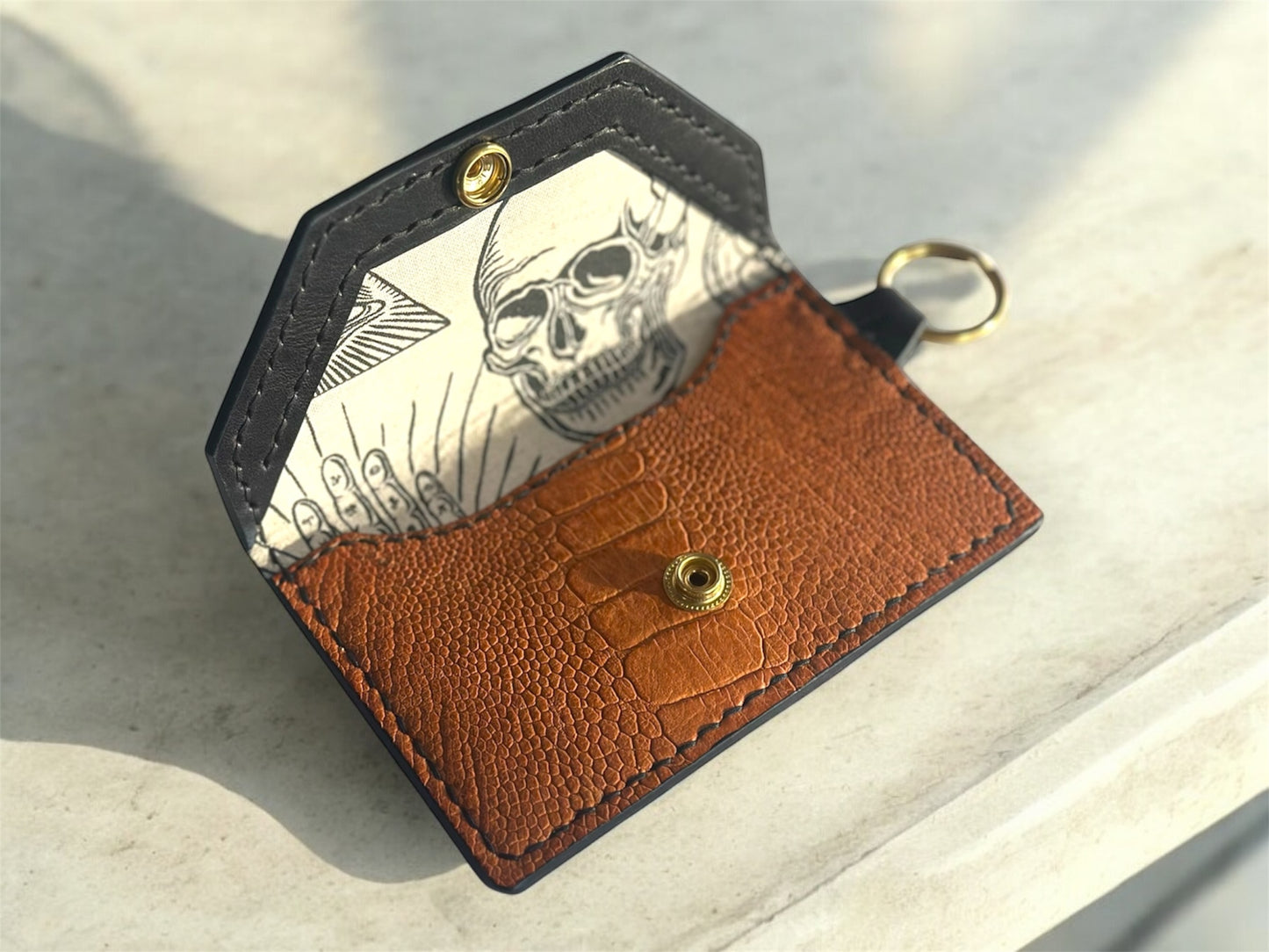 Card Holder with Snap Closure and matching air tag keychain